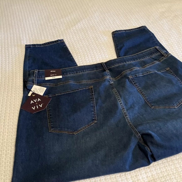 Womens AVA & VIV Medium Wash Skinny Stretch Blue Jeans 26W /R Inseam 30 - Picture 4 of 9